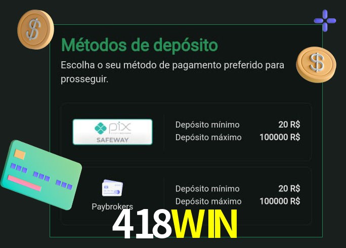 O cassino 418WIN oferece uma grande variedade de métodos de pagamento